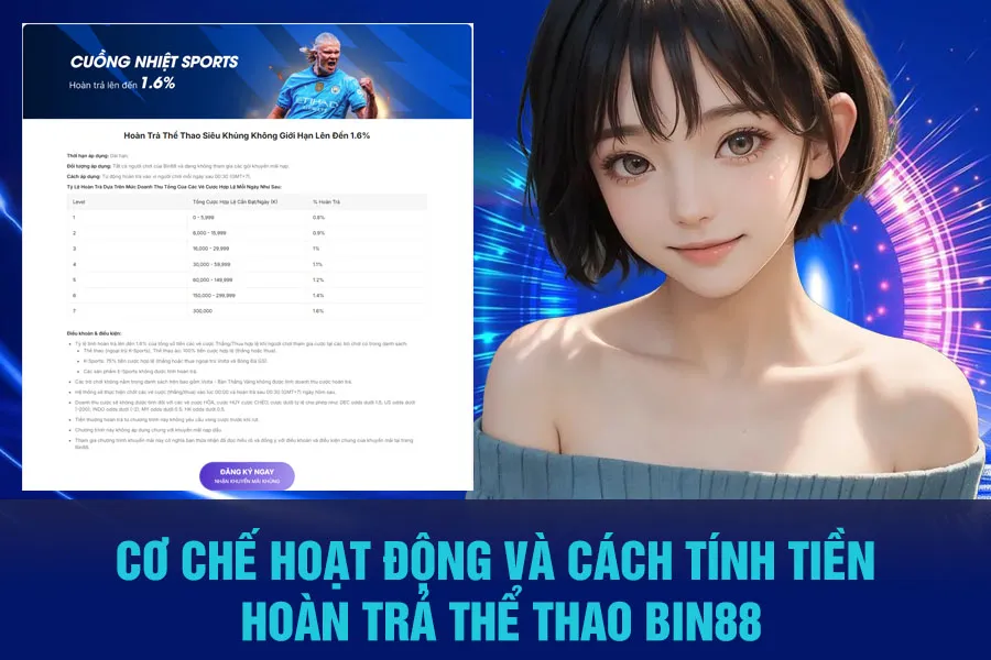Cơ chế hoạt động và cách tính tiền Hoàn Trả Thể Thao Bin88