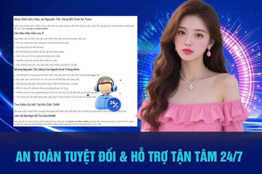 An Toàn Tuyệt Đối & Hỗ Trợ Tận Tâm 24/7 tại Nhà cái Bin88